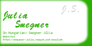 julia smegner business card
